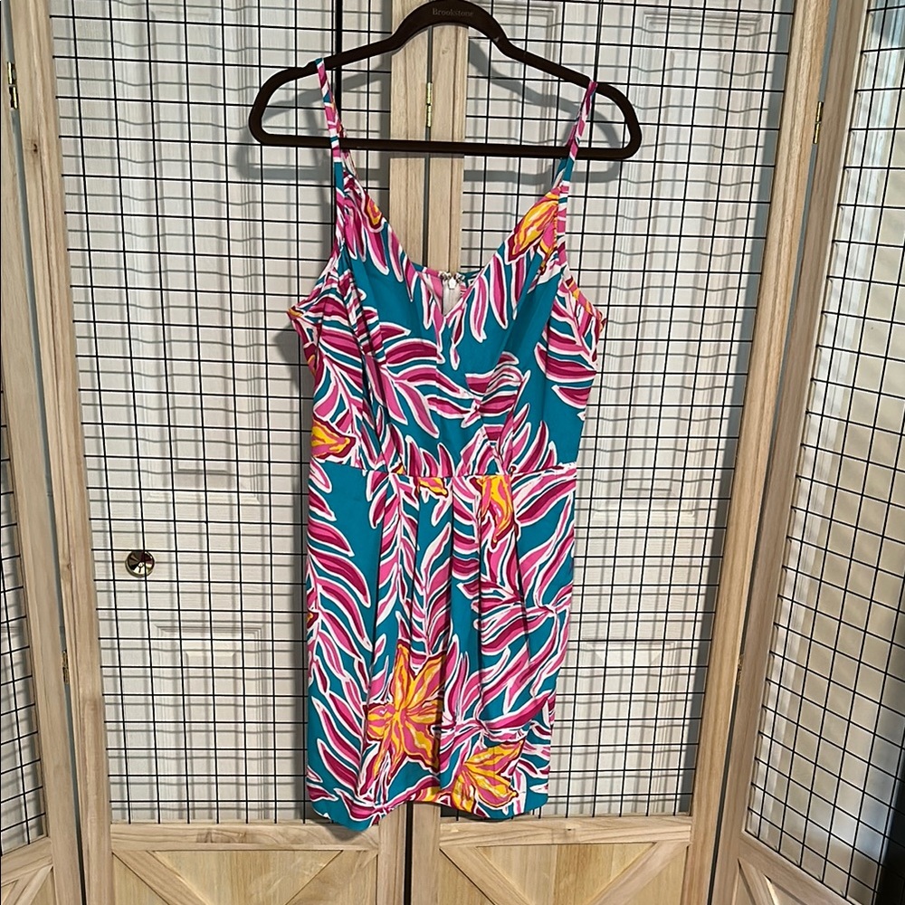 Pink and Yellow Sleeveless Spaghetti Strap Sundress